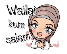 a woman with a hijab on her head and the words waalai kum salam