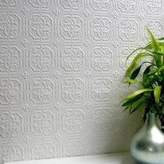 Derby Paintable Anaglypta Wallpaper design by Brewster Home Fashions Paintable Textured Wallpaper, Square Tile Pattern, Anaglypta Wallpaper, Brewster Wallpaper, Wallpaper Warehouse, Brewster Wallcovering, Wallpaper Textured, Paintable Wallpaper, Wallpaper For Sale