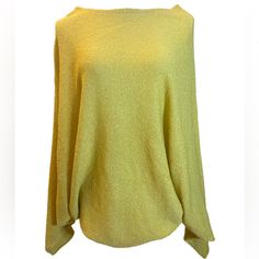 Emmers & Oat Casual Loose Shirt Sweater Size L Nwt Oversized Batwing Sleeve Cozy, Pullover Sweater Length Oversized Yellow Long Sleeve Top, Slouchy Soft Knit Top With Batwing Sleeves, One Size Soft Knit Crew Neck Tops, Cozy Soft Knit Top With Batwing Sleeves, Spring Yellow Soft Knit Tops, Casual One Size Batwing Sleeve Tops, Cozy Batwing Sleeve Top For Spring, Cozy Batwing Sleeve Top, Casual Yellow Soft Knit Top