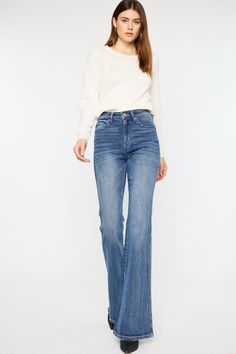 High Rise Flare Jeans are a classic and stylish denim option. Known for their flattering fit, these jeans sit high on the waist, accentuating your curves, and then flare out at the leg, creating an elegant and timeless silhouette. They can be dressed up or down, making them a versatile choice for any fashion-conscious High Waist Flare Jeans, High Rise Flare Jeans, Denim Flare Jeans, Moustaches, Fashion Enthusiast, Leg Design, Denim Flares, China Fashion, Retro Vibe