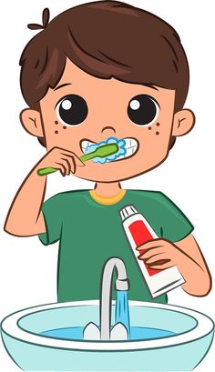 Brush Teeth Drawing, Brush Teeth Illustration, Brush Your Teeth Activities For Kids, Brush Teeth Cartoon, Brushing Teeth Drawing, Kids Brushing Teeth, Brush Teeth Clipart, Brushing Teeth Activities, Teeth Printable