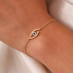 14K Gold Eye Bracelet, 14K Solid Gold Evil Eye Bracelet, Dainty Custom Eye Bracelet, Minimalist Evil Eye Bracelet, Summer Jewelry, Birthday Gift, Anniversary Bracelet, Birthday Gift, Christmas Gift, Solid Gold Bracelet, Minimalist Gold Bracelet, Wedding Bracelet, Valentine's Day Gift "Material: SOLİD GOLD (No Gold Filled Or No Gold Plated)" "KARAT: 14K (585) "Bracelet Length: 15,8 MM "Bracelet Width: 9,1 MM "Available Gold Color: (Yellow Gold, White Gold, Rose Gold) "The certificate will be sent Elegant Yellow Gold Evil Eye Bracelet, Adjustable 14k Gold Evil Eye Bracelet, Elegant 14k Gold Evil Eye Bracelet Gift, Elegant Yellow Gold Evil Eye Bracelet Gift, Elegant Adjustable Yellow Gold Evil Eye Bracelet, Elegant Evil Eye Bracelet For Everyday, Elegant Evil Eye Bangle Bracelet As Gift, Elegant Gold Evil Eye Bracelet For Everyday, Elegant Gold Evil Eye Bracelet