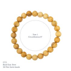 Celebrate your connection with Palo Santo by wearing this beautiful beaded bracelet. This aromatic bracelet is uniquely fashioned with beads from the spiritually revitalizing wood of the Palo Santo tree. Stretches comfortably around the wrist, making it a perfect everyday accessory. Each bead is 8mm in size. Sustainably harvested in Peru. Luna Sundara only works with suppliers who utilize ethical, fair trade and sustainable practices. Learn more about Palo Santo here. Meditation Rosary Bracelet With Wooden Beads, Wooden Beads Rosary Bracelet For Meditation, Spiritual Natural Wood Beaded Bracelets, Spiritual Wooden Beaded Bracelets, Holistic Wooden Beads Bracelets For Meditation, Everyday Wooden Beads Bracelets, Spiritual Wooden Beads Stretch Bracelet For Meditation, Spiritual Stretch Bracelet With Wooden Beads For Meditation, Spiritual Wooden Beads Stretch Bracelet For Everyday