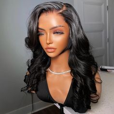 Category:Human Hair Lace Wig; Gender:Women,wigs for black women; Wig Type:Natural Wigs; Occasion:Party  Evening,Vacation,Daily Wear; Age Group:Adults; Color Shade:Black; Density:150%; Origin of Hair Donors:Brazilian Hair; Hair Material:Human Hair; Cap Construction:13x4 Lace Front; Lace Material:Chinese Lace; Texture:Body Wave; Length:Long; Features:Pre-Plucked,Glueless,with Baby Hair; Listing Date:02/21/2024; Cap Circumference:; Front to Back:; Nape of Neck:; Side to Side Across Forehead:; Side Hair Websites, Body Wave Wigs, Full Lace Frontal, Hair Wigs For Black Women, Invisible Lace, Virgin Hair Wigs, Cheap Human Hair, Beautiful Wigs, Human Virgin Hair