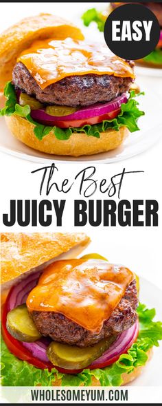 Best Burger Recipe Best Juicy Burger Recipe, Juicy Hamburger Recipe, Burger Recipes Seasoning, Homemade Burger Recipe