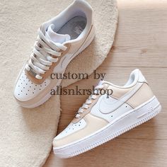 New With Box. Custom Painted Air Force 1 If You Dont See Your Size Let Me Know. Turn Around Time Is Up To 2 Weeks. Nike Custom Leather Sneakers In Beige, Nike Custom Beige Leather Sneakers, Custom Painted Air Force 1, Painted Air Force 1, Womens Air Force 1, Air Force One Shoes, Custom Nike Air Force 1, Custom Nike Air Force, Purple Nikes