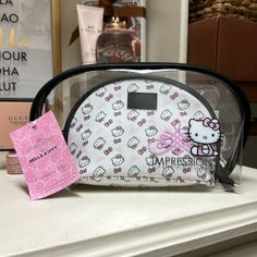 Nwt, Hello Kitty Set Of 2 Cosmetic Bags. Large Clear Cosmetic/ Small White Hello Kitty’ Print . Brand New!! Great For Travels, Gift!! Trendy Hello Kitty Pouch Bag, White Hello Kitty Pouch Bag, Everyday White Hello Kitty Bag, Cute White Cosmetic Bag With Removable Pouch, Cute White Bag With Zipper Pouch, White Cat Design Pouch Bag, Vanity Pink, Hello Kitty Print, White Hello Kitty