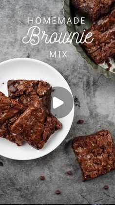 homemade brownie mix on a white plate