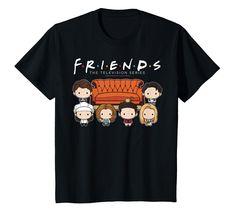 PRICES MAY VARY. Officially Licensed Friends Apparel 20WBFR00038A-001 Lightweight, Classic fit, Double-needle sleeve and bottom hem Friends Chibi, Friends Couch, Central Perk, Friends Tshirt, Chibi Characters, Comfy Tees, Fashion Essentials, Logo T Shirt, Black T Shirt