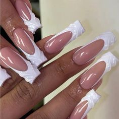 Super Cute And Stylish Ships In 5-10 Business Days Multicolored Nails, Simple Acrylic, White Acrylic Nails, Long Square Acrylic Nails, Fake Nail