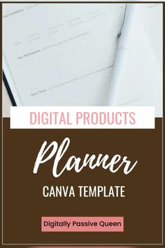 a piece of paper with the words, digital products planner canva template