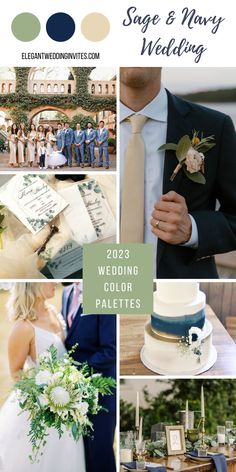 wedding color palettes for sage and navy