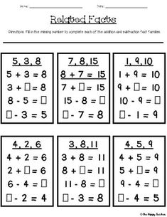 addition worksheet for students to practice addition and subtraction with the following numbers