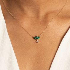 Elevate your elegance with an emerald marquise flower necklace featuring a princess-cut white sapphire dangle charm. Crafted from solid 10k gold, it showcases 0.81 carats of lab-created emeralds and 0.21 carats of lab-created white sapphires. Diamond Cleaner, Lab Created Emerald, Precious Gems, Dangle Charms, Jewelry Case, White Sapphire, A Princess, Flower Necklace, 10k Gold