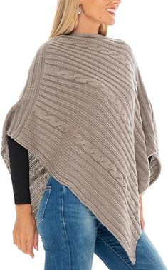 A Cozy Blend of Style and Warmth: Elevate your look with the SHU-SHI Poncho, where fashion meets cozy comfort in a bohemian chic style, perfect for any season. Key Features: Chic and Versatile: Adaptable design suitable for all occasions, blending classic poncho charm with a bohemian touch. Warm Comfort: Made with high-quality acrylic, providing warmth without sacrificing style. Functional and Fashionable: Easy to layer over any outfit for added warmth and a stylish flair. For Every Occasion: Fr Cozy Knit Poncho For Fall, Casual Knitted Poncho For Winter, Casual Knitted Shawl Poncho, Bohemian Knitted Poncho For Fall, Casual One Size Knit Poncho, Casual Knitted Poncho Shawl, Cozy Knit Poncho, One Size Knit Poncho For Fall, Cozy Knit Shawl Sweater