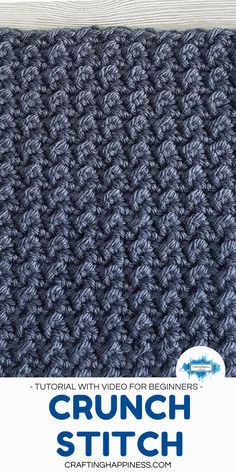 the crochet stitch pattern is shown in blue