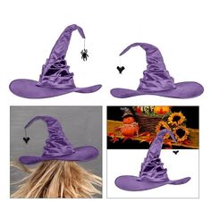 Women Halloween Witch Hats Large Ruched Cap For Party Masquerade Cosplay Costume Accessory Daily Features: Material: Oxford cloth Product color:Purple Product size: 45x55x37cm/17.71x21.65x14.56in Packing size: 20x20x15cm/7.87x7.87x5.9in Net weight110g/0.22lb Gross weight:121 g/0.26lb Product Description: Package contents: you will receive Two Halloween ruched witch hats , enough for you to wear and match your different styles of outfits, also a nice choice to be a Halloween gift to send your Cla Witch Hats, Sales Promotion, Black Minimalist, Festival Hat, Black Costume, Holiday Costumes, Women Halloween, Fancy Dresses Party, Gaming Clothes