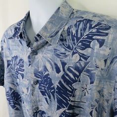 Cubavera Hawaiian Aloha Shirt XL Linen Blend Blue Leaves Lightweight Tropical  | eBay Blue Hawaiian Long Sleeve Tops, Blue Long Sleeve Hawaiian Top, Casual Blue Hawaiian Shirt With Hibiscus Print, Blue Long Sleeve Hawaiian Shirt, Blue Hibiscus Print Short Sleeve Top, Casual Blue Hibiscus Print Shirt, Blue Short Sleeve Top With Hibiscus Print, Casual Blue Shirt With Hibiscus Print, Casual Blue Shirt With Tropical Print