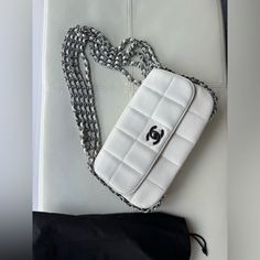 Medium, Off White Color, Lambskin Chanel Bags, Off White Color, Flap Bag, Chocolate Bar, Chanel Bag, White Color, Color White, Chanel, Bag Lady