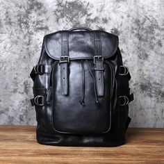 Discover the ultimate men's travel companion in our genuine leather backpack. A stylish rucksack that's a perfect gift for him. Free shipping on all our leather bags. It takes approx seven business days to complete each leather bag. Features: 1. High-quality leather material for durability and style. 2. Spacious main compartment for all your essentials. 3. Additional front and side pockets for easy access to smaller items. 4. Stylish vintage design for a unique and timeless look. 5. Interior: Ce Leather Backpacks, Rucksack Style, Rucksack Bag, Mens Travel, Perfect Gift For Him, Men's Backpack, Leather Material, Flap Pocket, High Quality Leather