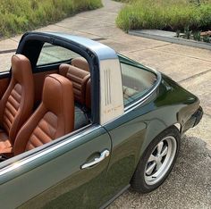 the interior of a sports car is shown