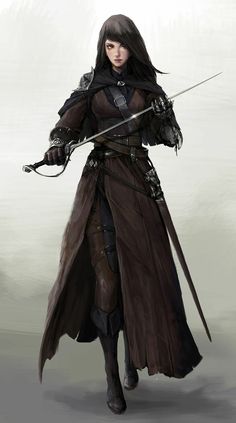 probable look for Cass Dnd Dhampir Female, Rapier Female, Sorceress Armor, Rapier Character, Medieval Clothing Design, Fantasy Soldier Medieval, Rapier Duelist Fantasy Art, Soldier Rpg, Female Dark Knight