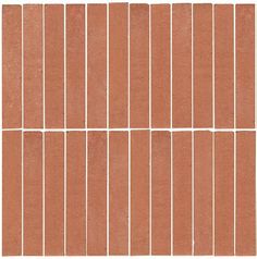 a red brick wall with white lines on it's sides and the bottom half