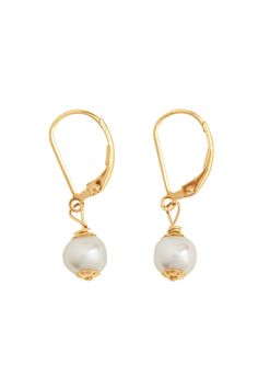 Gold filled with a classic fresh water pearl.  White pearl with flower caps. Classic Hypoallergenic Pearl Earrings, Elegant Adjustable Pearl Earrings With Charm, Elegant Adjustable Beaded Pearl Earrings, Gold 14k Gold-filled Pearl Drop Earrings, 14k Gold-filled Pearl Drop Earrings In Pearl White, Adjustable 14k Gold-filled Pearl Drop Earrings, Hypoallergenic 14k Gold-filled Dangle Pearl Earrings, 14k Gold-filled Pearl White Earrings With Pearl Charm, Laser Cut Earrings