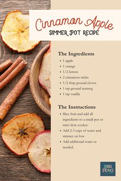 the ingredients for cinnamon apple cider pot recipe