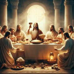 the last supper of jesus is depicted in this painting