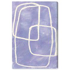 an abstract painting with white lines on a purple background