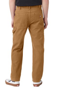 Made from cotton duck canvas for ultimate durability, these utility-inspired pants are cut for a relaxed fit with comfortable room in the seat and thigh. 15" leg opening; 11 1/2" front rise; 15" back rise 100% cotton Machine wash, tumble dry Imported Cotton Work Pants For Fall Outdoor Activities, Cotton Cargo Bottoms For Outdoor Work, Rugged Cotton Bottoms With Hip Pockets, Straight Leg Cotton Pants For Outdoor Work, Cotton Straight Leg Pants For Outdoor Work, Straight Leg Cotton Cargo Pants For Outdoor Work, Cotton Straight Leg Cargo Pants For Outdoor Work, Cotton Cargo Pants For Outdoor Work, Cotton Relaxed Fit Work Pants For Outdoor