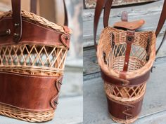 Unique Handmade Wicker and Leather Basket Handwoven Exclusive | Etsy Handmade Leather Straw Basket Bag, Handmade Leather Basket Straw Bag, Eco-friendly Basket Bucket Bag With Leather Handles, Elegant Basket-shaped Straw Bag With Leather Handles, Casual Basket-shaped Woven Leather Bag, Basket-shaped Woven Leather Bucket Bag For Shopping, Brown Handwoven Basket-shaped Bucket Bag, Basket Bag, Medium Size