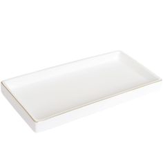 a white rectangular plate on a white background