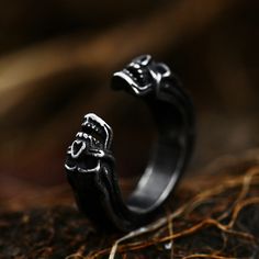 Material: Stainless Steel Style: Retro Fashion Element: Retro, Skull Skull Rings, Steel Gifts, Biker Rings, Skull Fashion, Skull Ring, Country Wedding, Punk Rock, Earring Necklace, Ring Necklace