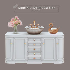 Sims 4 - Sims 4 Custom Content - sims4cc - sims4 - ts4 - s4cc - ts4cc - thesims4 - sims 4 cc - furniture - bath - the sims 4  - bathroom - sink - shell - mermaid - bathroom design