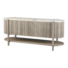 the sideboard is made from wood and has two drawers