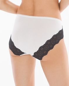 Why you’ll love it: Leg-lengthening cut, soft-as-cotton fabric, and modern geo lace. Details New sheer geo lace placement from front to back. Feels like cotton; washes beautifully. Picot trim at waist and front leg openings. Breathable 100% cotton liner. 95% rayon, 5% spandex. Machine wash. Imported. Fitted Cotton Bottoms With Lace Trim, White Stretch Bottoms With Contrast Lace, White Stretch Bottoms With Crochet Trim, Fitted Cotton Bottoms With Crochet Trim, Perfect Bra Fit, Soma Bras, Soma Intimates, Shirt Casual Style, The Vanishing