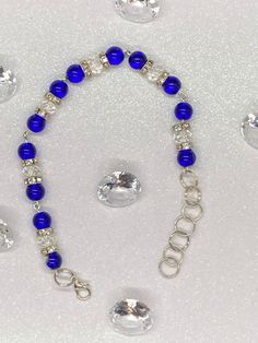 Royal blue and clear beads with sparkly spacers to light up the room! Blue Beaded Bracelets For Party, Blue Beaded Bracelets With Spacer Beads For Party, Blue Round Beads Bracelets For Party, Clear Beads, Great Bands, Orlando Fl, Apple Watch Bands, Watch Bands, Orlando