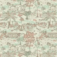 a wallpaper with houses and trees on it