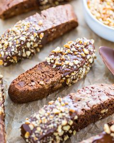 chocolate bread with nuts and sprinkles on top