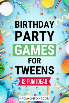 Birthday Ideas! Do you want to make your tween's birthday special? From video games to Karaoke, here are 12 fun and creative birthday party games for tweens. Discover some of the best activities to entertain your tween and throw the best birthday party Games To Play At Birthday Parties, Birthday Ideas With Friends, Birthday Ideas Husband, Birthday Ideas List, Boys Birthday Party Activities, Ideas Boyfriend Birthday, Men Birthday Ideas, Birthday Ideas Men, Birthday Ideas Aesthetic