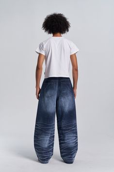 Unisex Faded honeycomb wash throughout Oversized fit Slight bell bottom Removeable sash belt Sizes (Inches) Size Outseam Waist Hip XS 40.9 28.3 39.4 S 41.7 30.7 41.7 M 42.5 33.1 44.1 L 43.3 35.4 46.5 XL 44.1 37.8 48.8 XXL 44.9 40.2 51.2 Sash Belts, Sash Belt, Faded Denim, End Of Season Sale, Bell Bottom, Pant Shirt, Baby Tee, 16 9, Shoulder Sleeve