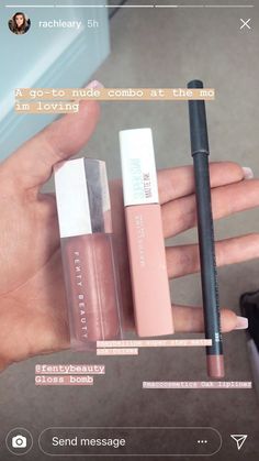 Fenty Beauty Lipstick, Lipstick Combos, Makeup Accesories, Pinterest Makeup, Maybelline Super Stay