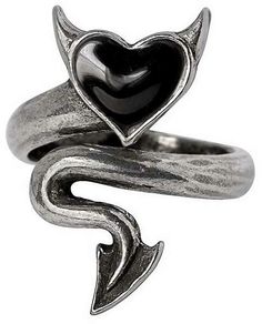 Goth Rings Hot Topic, Cheap Gothic Heart-shaped Jewelry, Matching Vampire Rings, Cheap Gothic Rings For Halloween, Witches Heart Jewelry, Heart Ring Goth, Devil Wire Ring, Devil Horseshoe Lip Ring, Vampire Jewelry Inspire Uplift ⭐