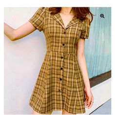 Nwt Cute Button-Front Plaid Mini Dress With Collar. Mustard Yellow. White Buttons. Size Large (Runs Small). No Stretch. Color Different In Stock Photo, But Same Style Dress. Length: 31”. Waist: 14” Flat. Bust: 16” Flat Yellow Short Sleeve Mini Dress For Fall, Yellow Casual Mini Dress For Fall, Casual Plaid Dress With Buttons, Yellow Button Closure Dress For Fall, Casual Yellow Dress With Buttons, Yellow Fall Dress With Button Closure, Yellow Dress With Button Closure For Fall, Yellow Fitted Button-up Dress, Yellow Knee-length Dress With Button Closure