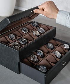 A true extension of the collection it holds - the Bayswater 24 Watch Box is the perfect vessel in which to organise, protect and display your extensive collection of timepieces. Endorsed by esteemed influencers and notable publications, including Teddy Baldassarre and Rolling Stone, the Bayswater watch boxes have amassed nearly 1,500 Amazon reviews, with an impressive 4.9 out of 5 stars, underpinning their quality and appeal among watch enthusiasts.FEATURES - Find your perfect fit with 3 pillow Teddy Baldassarre, Luxury Watch Box, Watch Box For Men, Leather Watch Case, Mens Jewelry Box, Wooden Watch Box, Watch Display Case, Mens Watch Box, Leather Watch Box