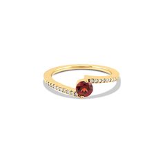 14k Yellow Gold Garnet and Diamond Ring Add a touch of fiery elegance to your jewelry collection with our 14k Yellow Gold Garnet and Diamond Ring. This exquisite piece beautifully combines the deep red of garnet with the sparkling brilliance of diamonds. 14k Yellow Gold Band: Crafted from premium 14k yellow gold, offering a timeless and luxurious look. Natural Genuine Garnet: Features a stunning 5mm natural garnet stone, known for its rich, deep red hue. Sparkling Diamonds: Accented with 20 natu Garnet Diamond Promise Ring In Yellow Gold, Yellow Gold Garnet Diamond Promise Ring, Garnet Rings In Brilliant Cut Fine Jewelry, Garnet Rings With Brilliant Cut In Fine Jewelry Style, Garnet Rings With Brilliant Cut Fine Jewelry, Fine Jewelry Garnet Rings With Brilliant Cut, Elegant Garnet Jewelry For Proposal, Red Brilliant Cut Birthstone Ring In 14k Gold, Red Brilliant Cut 14k Gold Birthstone Ring