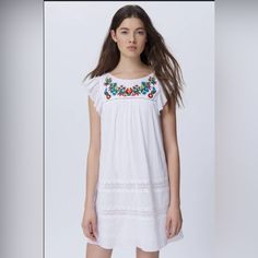 Nwt, Super Cute White Mini With Embroidery Line, Oversized Fit Perfect For Summer Cut With A Breezy Silhouette And Topped With Bright Embroidery, This Ruffled Dress Belongs At The Top Of The Packing List For Your Next Sunny Getaway. Style Name: Rebecca Minkoff Boca Dress White Embroidered Mini Dress For Daywear, Spring White Mini Dress With Embroidered Hem, White Embroidered Hem Mini Dress For Spring, White Mini Dress With Embroidered Hem For Spring, Summer White Mini Dress With Floral Embroidery, Casual White Embroidered Mini Dress, White Embroidered Casual Mini Dress, White Embroidered Mini Dress For Brunch, Casual Floral Embroidered Dress For Daywear