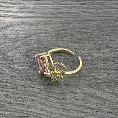 -Gold plated ring -Adjustable: Fits all sizes Adjustable Rose Gold Ring, Adjustable Rose Gold Metal Ring, Adjustable Rose Gold Toe Ring, Adjustable Metal Ring For Anniversary, Adjustable Metal Rings For Anniversary, Pink Adjustable Open Ring Jewelry, Adjustable Gold Crystal Open Ring, Adjustable Gold Open Crystal Ring, Adjustable Open Crystal Ring In Metal